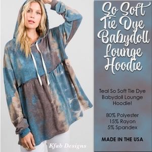 SO SOFT TIE DYE BABYDOLL LOUNGE HOODIE